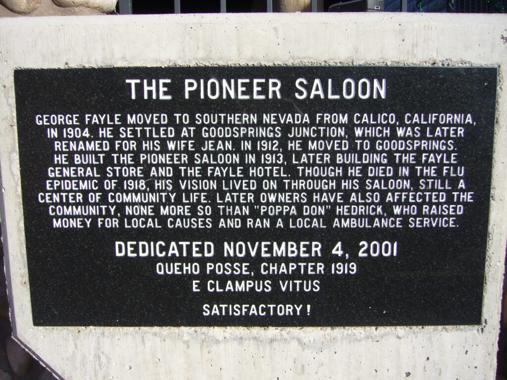 The Pioneer Saloon Marker