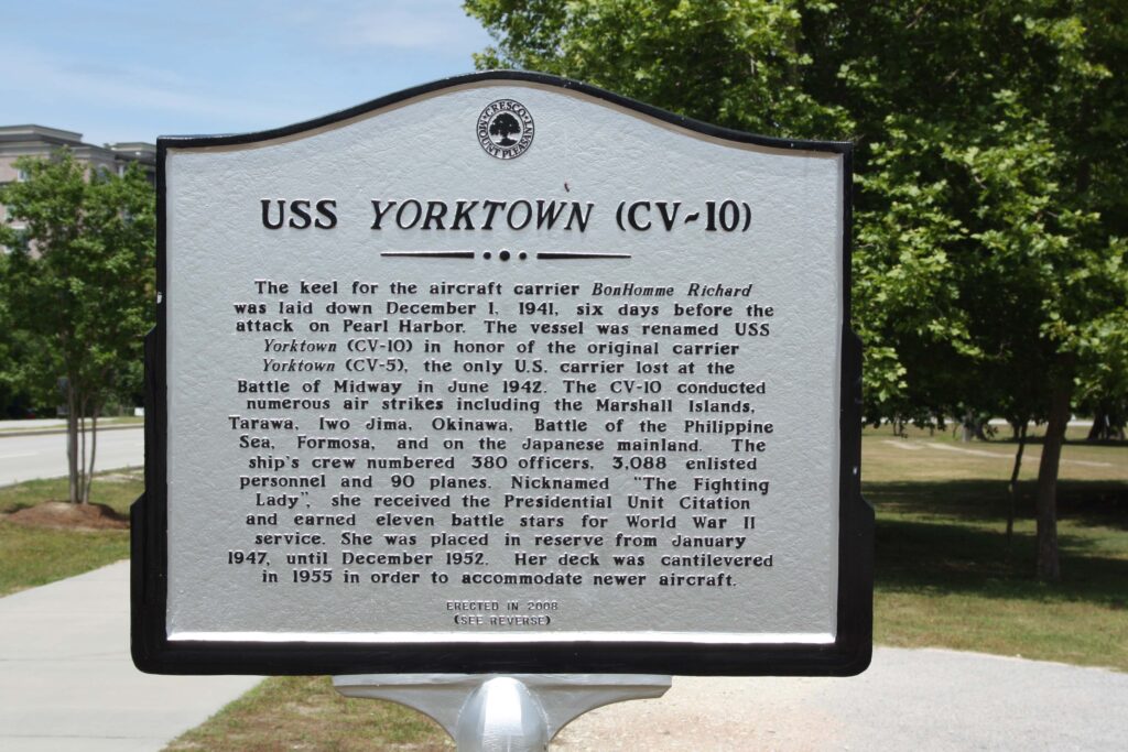 USS Yorktown (CV~10) Marker